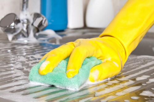A local cleaning team servicing a Mayfair office reception and meeting space